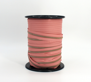 Preview: Endlosreißverschluss metallisiert dusty rose/ messing-antik (1m)